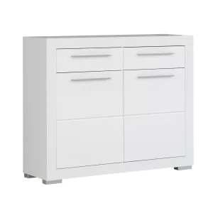 White Attrus Shoe Cabinet Closed